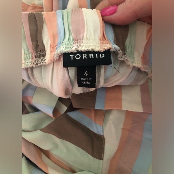 Torrid sz 4 Midi Challis Off Shoulder Hi-Low Skirt Set NWT - Picture 12 of 12